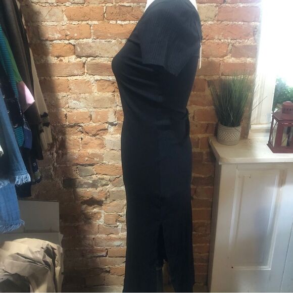 NWT VITAMIN A WOMENS XS CATALINA RIBBED BLACK  T-SHIRT DRESS SUSTAINABLE ORGANIC - Picture 8 of 10